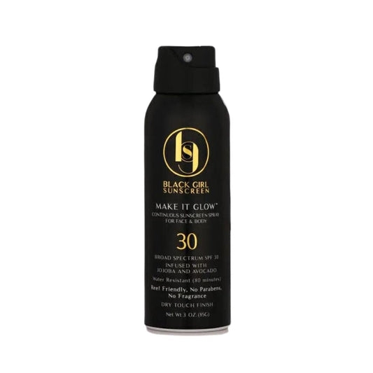 Black Girl Sunscreen Make It Glow™ Sunscreen Spray SPF 30 Sunscreen Black Girl Sunscreen 3 oz. Shop at Exclusive Beauty Club