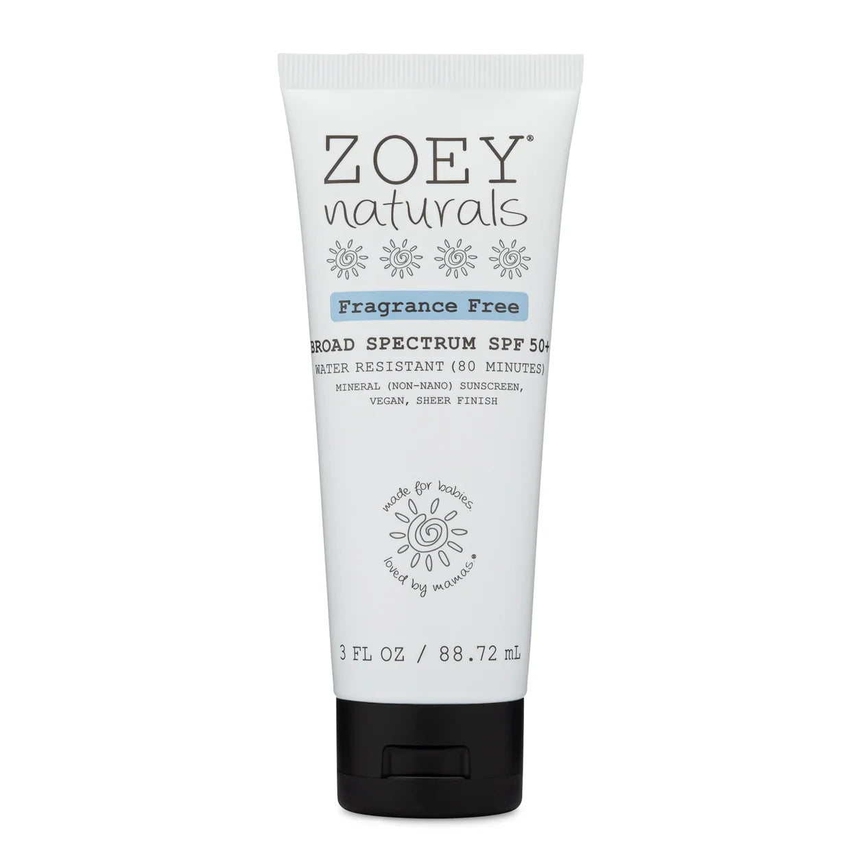 Zoey Naturals Fragrance Free Broad Spectrum Spf 50+
