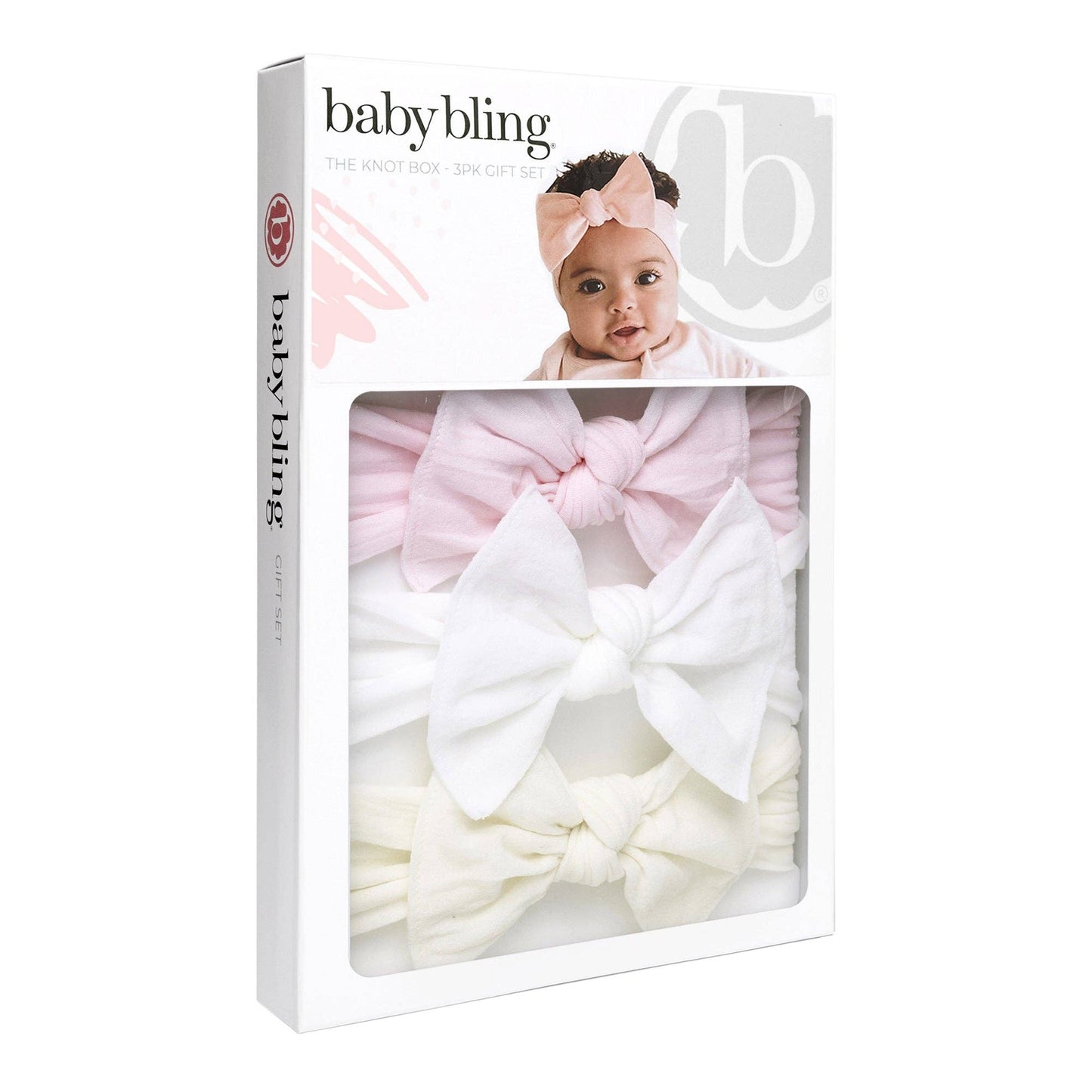 Baby Bling Knot Headband Box Set | Pink, White, Ivory