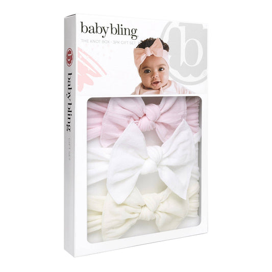 Baby Bling Knot Headband Box Set | Pink, White, Ivory
