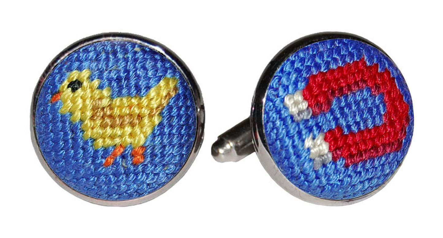 Chick Magnet Needlepoint Cufflinks by Smathers & Branson