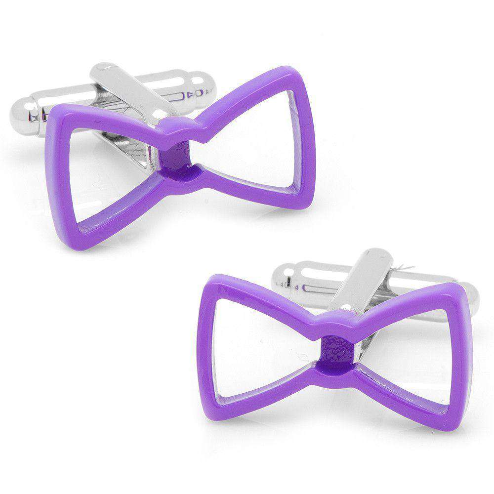 Cool Cut Bowtie Cufflinks in Purple by CufflinksInc - Country Club Prep