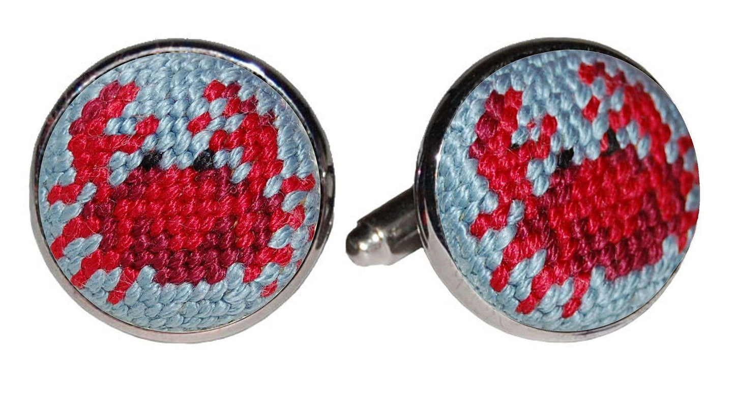 Crab Needlepoint Cufflinks by Smathers & Branson