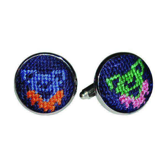 Dancing Bears Needlepoint Cufflinks by Smathers & Branson