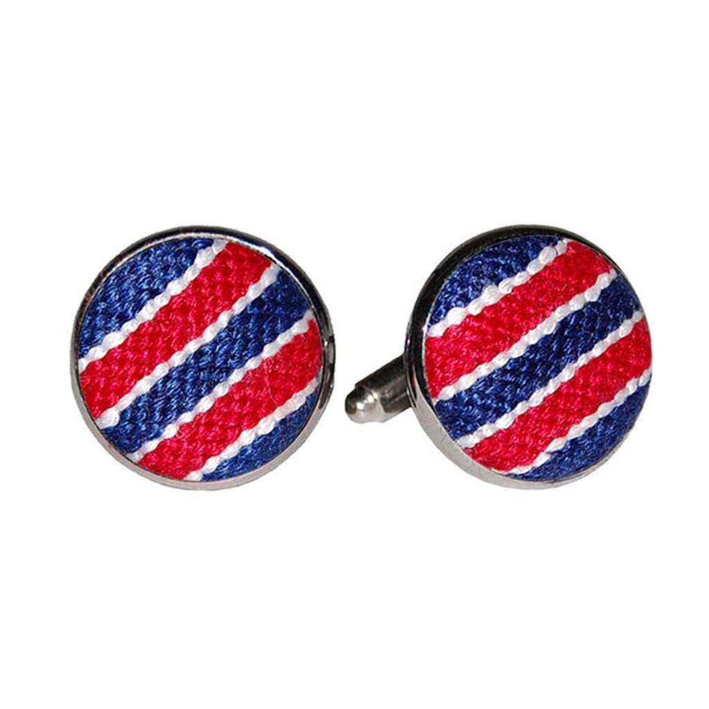 Patriotic Stripe Needlepoint Cufflinks by Smathers & Branson