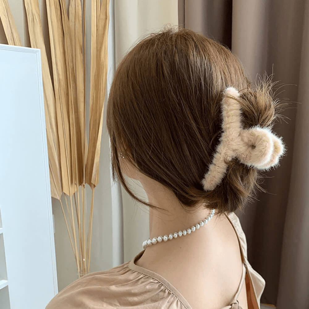Elegant Faux Fur Plush Hair Claw. Shop Hair Accessories on Mounteen. Worldwide shipping available.