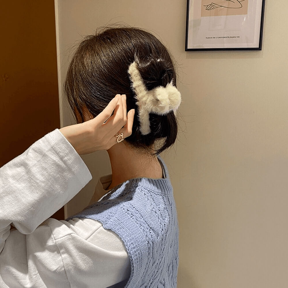Elegant Faux Fur Plush Hair Claw. Shop Hair Accessories on Mounteen. Worldwide shipping available.