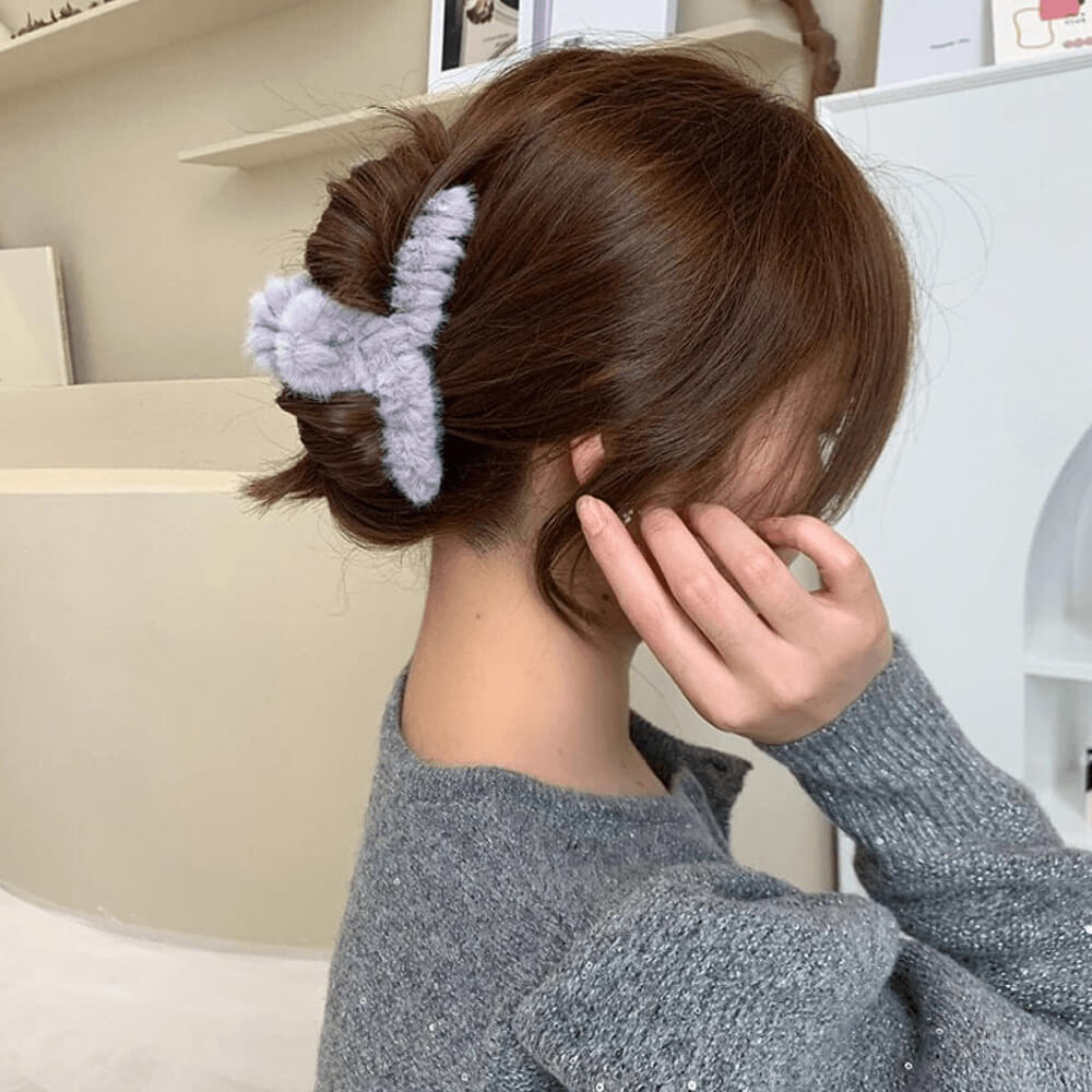 Elegant Faux Fur Plush Hair Claw. Shop Hair Accessories on Mounteen. Worldwide shipping available.