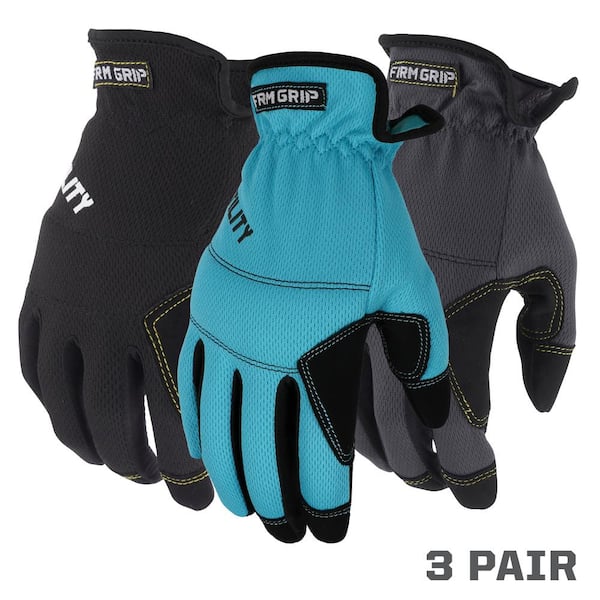 Small Work Gloves Touchscreen Compatible, 3-Pack