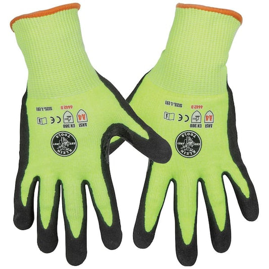 Work Gloves Large Touchscreen Fingertips High-Visibility Cut Level A4 2-Pair