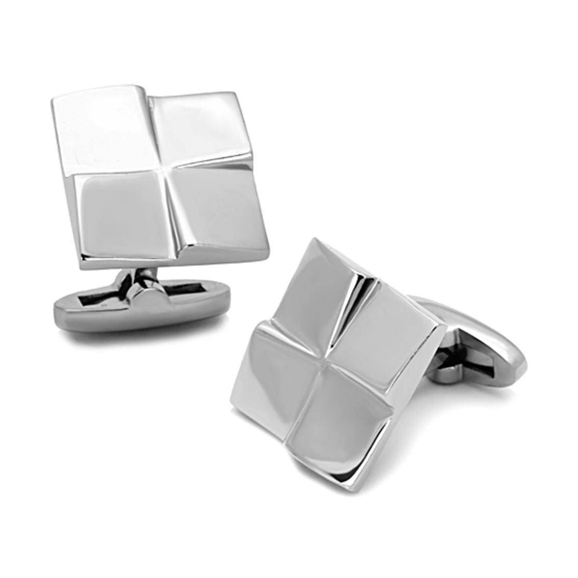 Men's Accessories - Cufflinks Men's Cufflinks - TK1250 - High polished (no plating) Stainless Steel Cufflink with No Stone