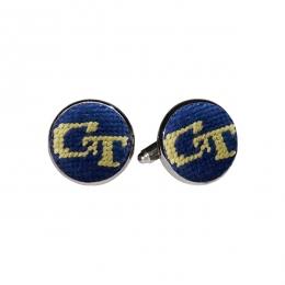 Needlepoint Cuff Links Cuff Links Smathers and Branson Ga Tech