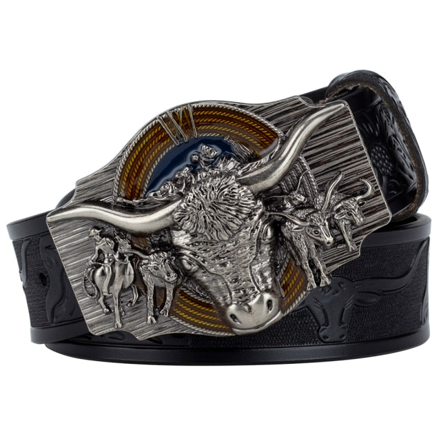 Genuine Leather Cowboy Belt