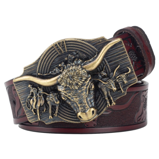 Genuine Leather Cowboy Belt