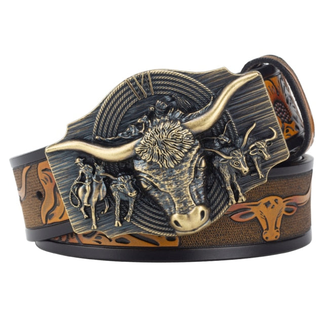 Genuine Leather Cowboy Belt